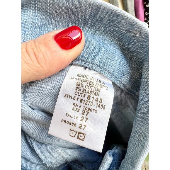 Gold Sign Mid Rise Bottom Wide Leg Jeans Light Denim Blue Women's Size 27 - Picture 6 of 6